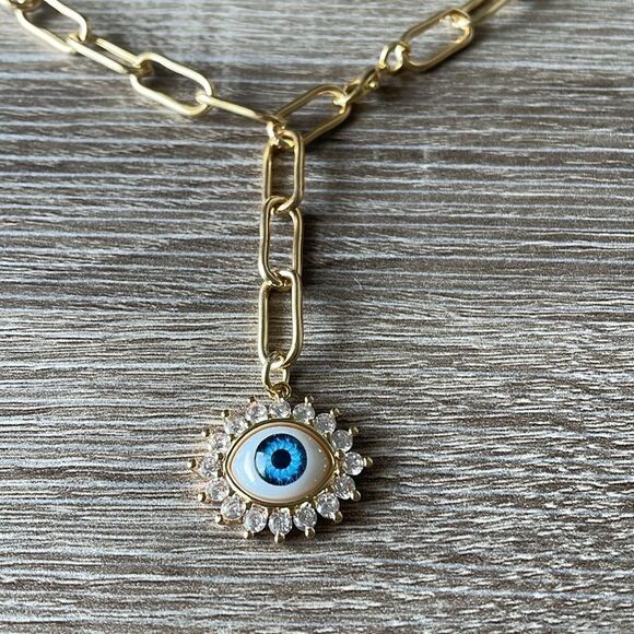 Bohemian evil eye necklace N249 - Picture 3 of 5